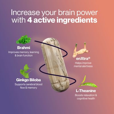 SETU: Mind Focus Capsules - 30 Caps (Pack of 3) L-Theanine, Brahmi & Ginkgo Biloba, Brain Booster - Helps Improve Focus, Alertness