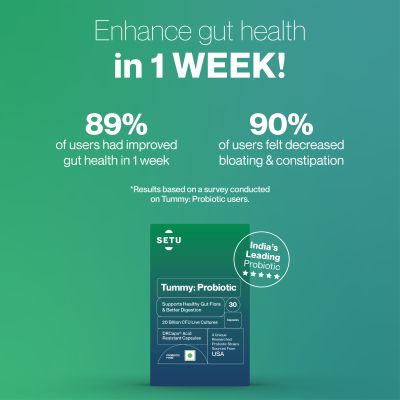 SETU: Tummy Probiotic - 30 Capsules (Pack of 3) | 9 strains with 20 Billion CFUs, Naturally Fermented Probiotics Lactobacillus & Bifidobacterium, Better Immunity, Gut Health, Reduced Gas