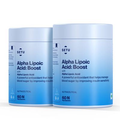 SETU: Alpha Lipoic Acid 300 mg - 60 Veg Tablets (Pack of 2) | Max Absorption, Boost Liver Function, Healthy Blood Sugar, Boost Energy Level, Pure & Potent Antioxidant