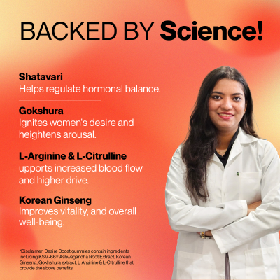 SETU: Desire: Boost Gummies | Increases Drive & Energy in Women | Desire Blend for Women with KSM-66, Ashwagandha, Shatavari, Gokshura, Korean Ginseng, L-Arginine & L-Citrulline | (30 Gummies)