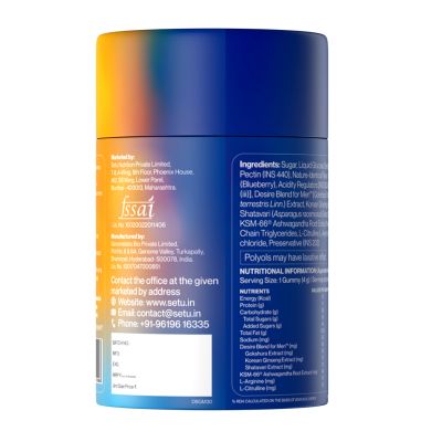 SETU: Desire: Boost Gummies | Desire Blend for Men with KSM-66, Ashwagandha, L-Arginine, and L-Citrulline | Performance Booster For Men (30 Gummies)
