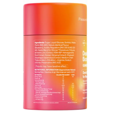 SETU: Desire: Boost Gummies | Increases Drive & Energy in Women | Desire Blend for Women with KSM-66, Ashwagandha, Shatavari, Gokshura, Korean Ginseng, L-Arginine & L-Citrulline | (30 Gummies)