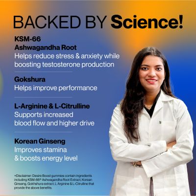 SETU: Desire: Boost Gummies | Desire Blend for Men with KSM-66, Ashwagandha, L-Arginine, and L-Citrulline | Performance Booster For Men (30 Gummies)