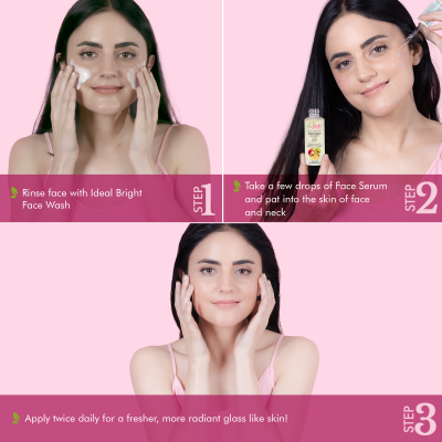 La Pink: Ideal Bright Face Serum | 100% Microplastic Free Formula | For Glass like Brightened skin, Evens Skin Tone for All Skin Types | 40+10ml Extra
