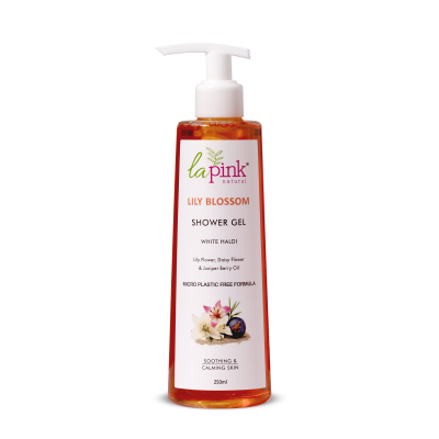 La Pink: Lily Blossom Shower Gel with White Haldi for Soothing and Calming Skin | 100% Microplastic Free Formulation | Suitable for All Skin Types | 250 ML