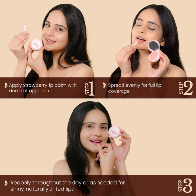 La Pink: Strawberry Lip Care with White Haldi for Shiny & Natural Tint | 100% Microplastic Free Formulation | Suitable for All Skin Types | 15 gms