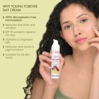 La Pink: Young Forever Day Cream with 100% Microplastic Free Formula, Reduces Fine Lines, Pigmentation, Dark Spots & Scars For All Skin Types | 50g