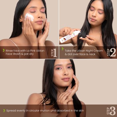 La Pink: Ubtan White Haldi Night Cream with 100% Microplastic Free Formula for Blemish, Pigmentation, Dark Spot & Tan Removal | All Skin Type | 50g