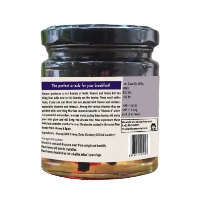 Honey and Spice: Berries Soaked in Honey 250gm