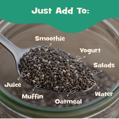 Nourish You: Organic Raw Black Chia Seeds | 2kg Jar