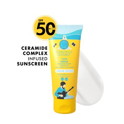 Conscious Chemist: Unwind Sun Drink Gel Spf 50 Pa++++ Sunscreen | Fragrance-Free, Water Resistant, Non-Greasy & Uva/Uvb Protection (50g)
