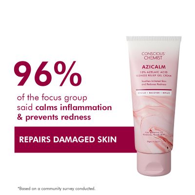 Conscious Chemist: Azicalm Face Cream With 10% Azelaic Acid For Redness Relief & Acne Treatment (50g)