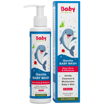 BabyOrgano: Baby Body Wash 200ml for Kids with Aloe Vera, Gotukola & Neem, Cleanse Moisturize Head to Toe