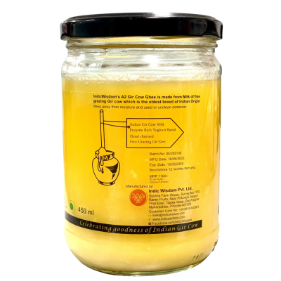 Indic Wisdom: Hand Churned Desi Gir Cow Ghee - 450 ml