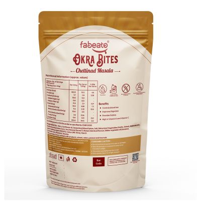 Fabeato: Chettinad Okra Chip, Bhindi Chips, Vacuum Fried, Vegetable Chips - (Pack of 3 X 30g)