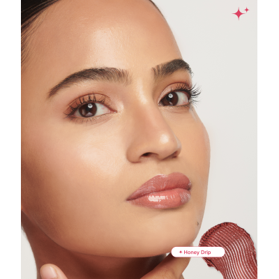Gush: Glaze Lip Oil Gloss High Shine & Hydrating Brown Gloss - Honey Drip