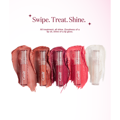 Gush: Glaze Lip Oil Gloss High Shine & Hydrating Pink Gloss - Candy glaze