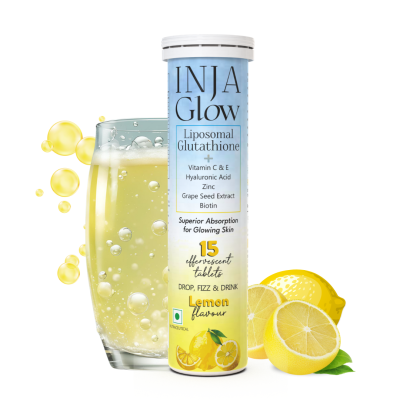 INJA Wellness: Glow Liposomal Glutathione-4x Effective-Enhances Skin Glow, Reduces Dark Spots,Anti-Aging-Lemon