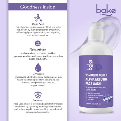 Bake Cosmetics: 2% Kojic Acid Face Wash with Alpha Arbutin