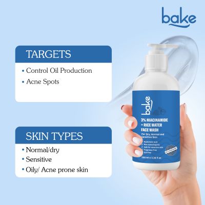 Bake Cosmetics:   3% Niacinamide Face Wash with Rice Water