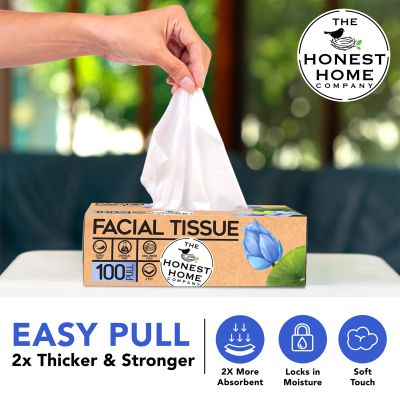 The Honest Home Company: Facial Tissue Papers Box | 100 Pulls (Pack of 5) (2PLY)