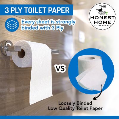 The Honest Home Company: Toilet Tissue Paper Rolls | Pack of 4 Rolls (3 PLY)