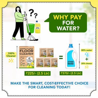 The Honest Home Company: Floor Cleaner Powder To Liquid Sachets - 2500 ml (5 Sachets)