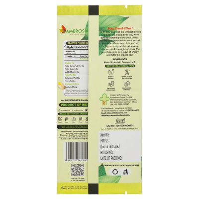 Ambrosia: California Roasted & Salted Pistachios Mini Packs 40g | Pack of 5