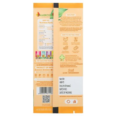 Ambrosia: Berry Mix Trail Mix Mini Packs 40g | Mixed Berries | Pack of 5