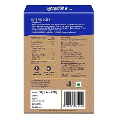 YogaBar: Nuts and Seeds Energy Bars - 380gm (Pack of 10)