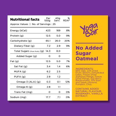 YogaBar: No Added Sugar Oatmeal - 1kg