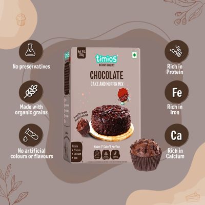 Timios: Bake Mix - Cake & Muffin Mix- Chocolate - 250 gm