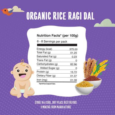 Timios: Organic Rice Ragi Dal Porridge - 200 gm