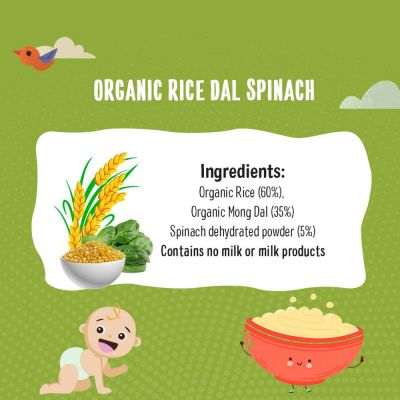 Timios: Organic Rice Dal Spinach Porridge - 200 gm