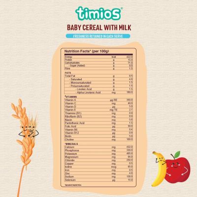 Timios: Milk Based Baby Cereal - Rice Apple - 200 gm