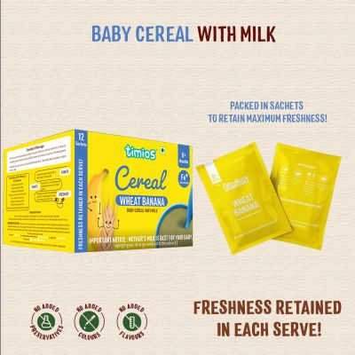 Timios: Milk Based Baby Cereal - Wheat Banana - 300 gm