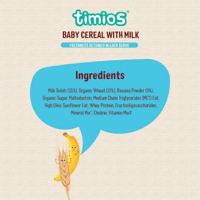Timios: Milk Based Baby Cereal - Wheat Banana - 300 gm
