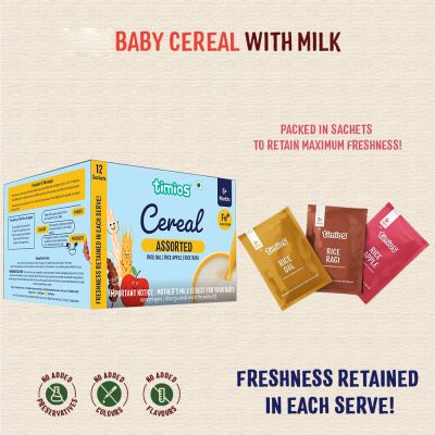 Timios: Milk Based Baby Cereal - 6+ Months Assorted - 300 gm