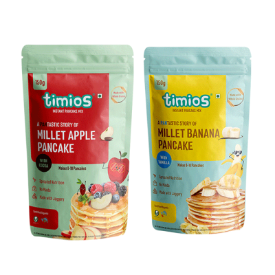 Timios: Millet Pancake Mix- Apple + Banana - 300 gm (Pack of 2)
