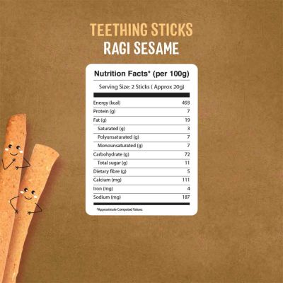 Timios: Teething Sticks - Ragi Sesame - 150 gm