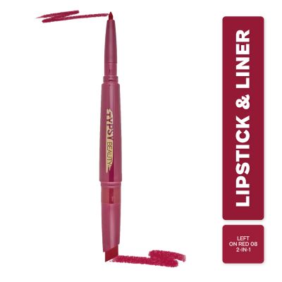 Typsy Beauty: Twist & Pout Lipstick & Lip Liner- Left On Red