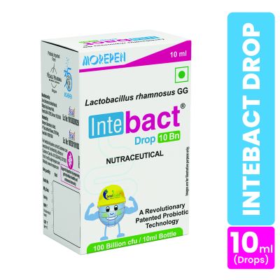 Dr. Morepen: INTEBACT PROBIOTIC DROPS 10BN CFU | Supplement for Gut Health - 10 ml