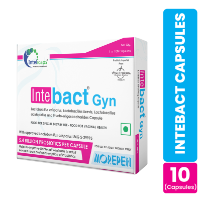 Dr. Morepen: INTEBACT GYN Capsules - 10 Veg Capsules Pack of 2