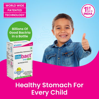 Dr. Morepen: INTEBACT PROBIOTIC DROPS 10BN CFU | Supplement for Gut Health - 10 ml Pack fo 2