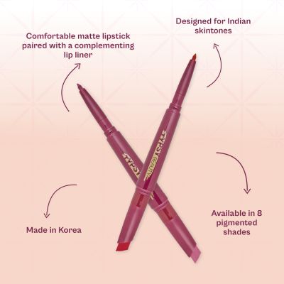 Typsy Beauty: Twist & Pout Lipstick & Lip Liner- Left On Red