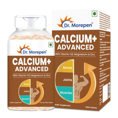 Dr. Morepen: Calcium+ Advanced Tablets with Vitamin - D2, Magnesium & Zinc - 120 Veg Tablets