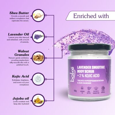 Bake Cosmetics: 2% Kojic Acid Lavender Smoothie Body Scrub