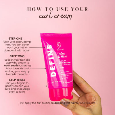 Curl Care: Define and Shine - Curl Cream with Shea Butter & Aloe Vera -100ml