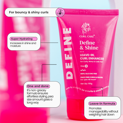 Curl Care: Define and Shine - Curl Cream with Shea Butter & Aloe Vera -100ml