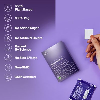SETU: Sleep Restore Melatonin 5mg - 30 Orally Dissolving Strips (Pack of 2) | Plant Based 5 mg Melatonin | Promotes Relaxation & Sleep, Eases Jet Lag Strain, Non-Habit Forming | Tasty Mint Flavor